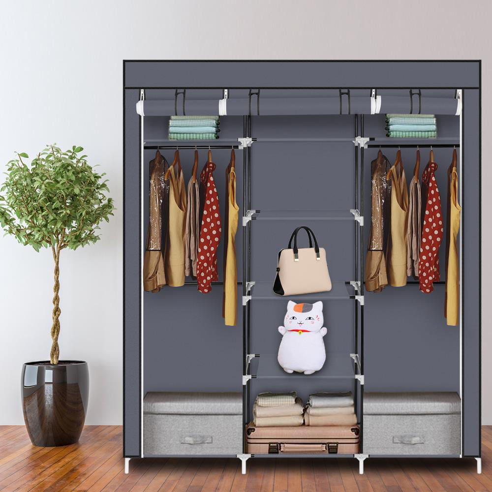 UBesGoo Wardrobe Fabric Closet Clothes Portable Storage Closet Organizer, Gray