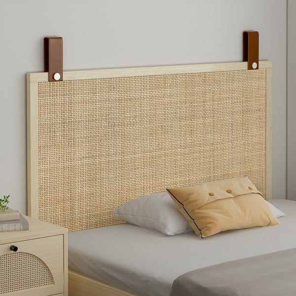 Natural Rattan Decorative Panel Wall-Mounted Headboard - - 37566993