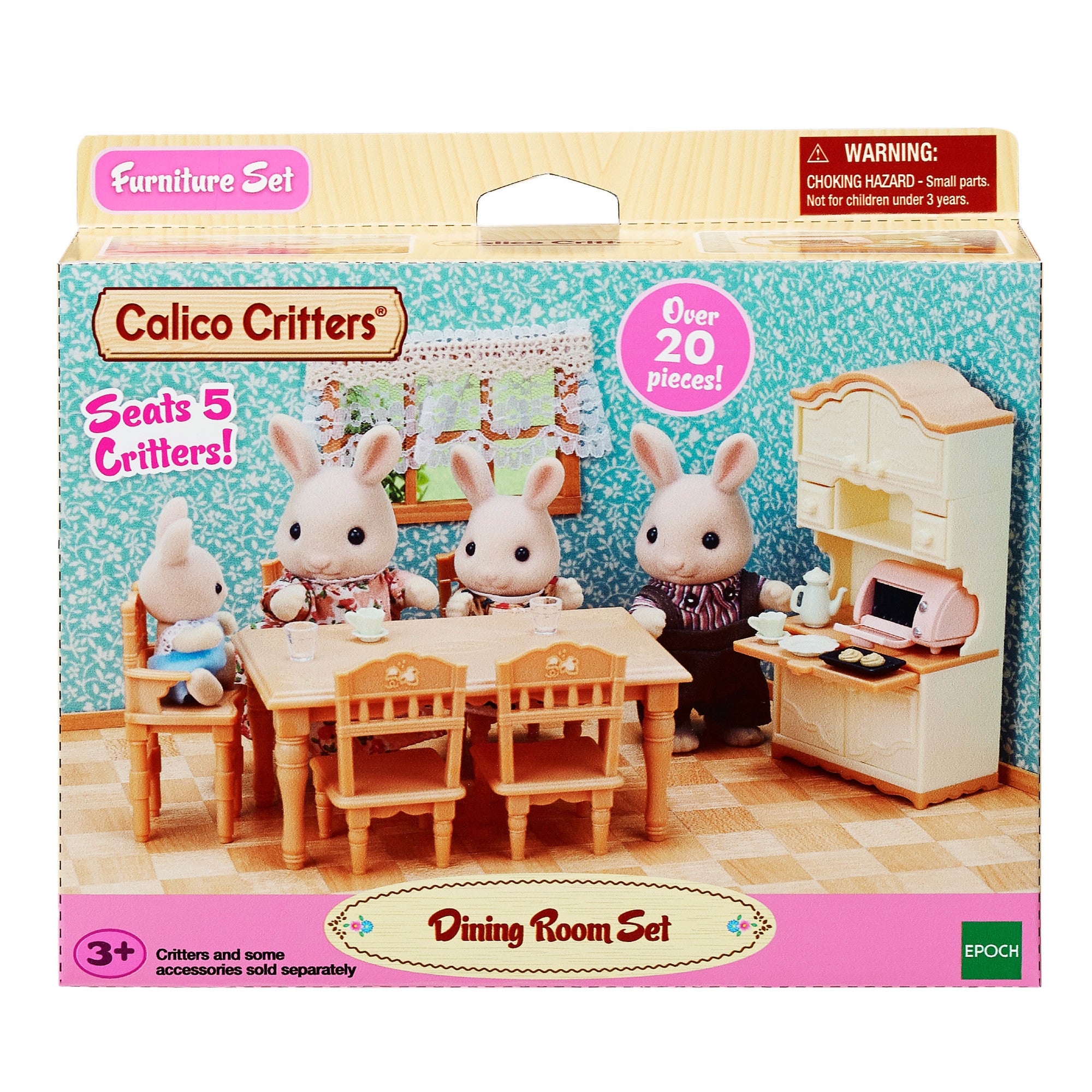 Calico Critters Dining Room Set， Dollhouse Furniture and Accessories