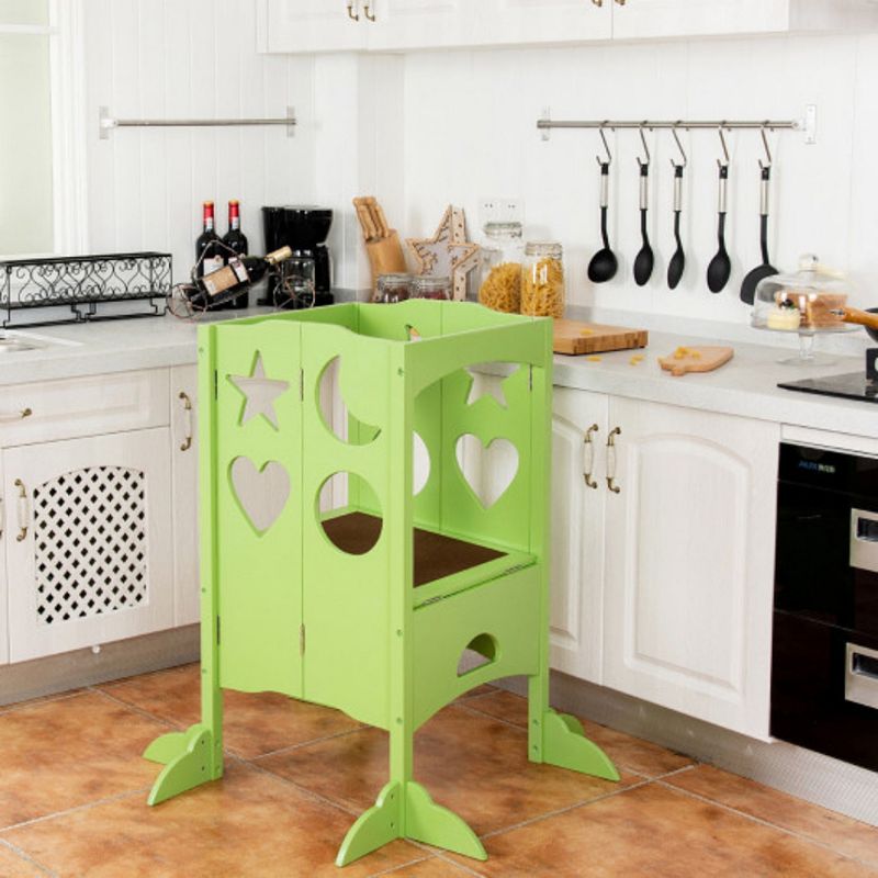 Folding Kids Kitchen Helper Kitchen Counter Step Stool