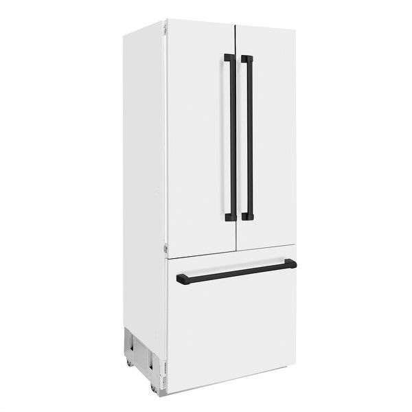 ZLINE 36 in. Autograph Edition 19.6 cu. ft. Built-in 3-Door French Door Refrigerator with Internal Water and Ice Dispenser