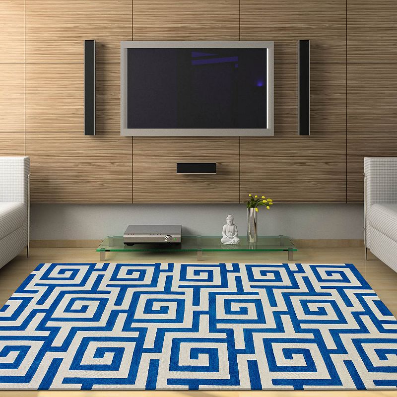 Addison Optics Classic Greek Key Steel Area Rug