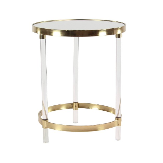 Contemporary Acrylic Accent Table Gold Olivia amp May