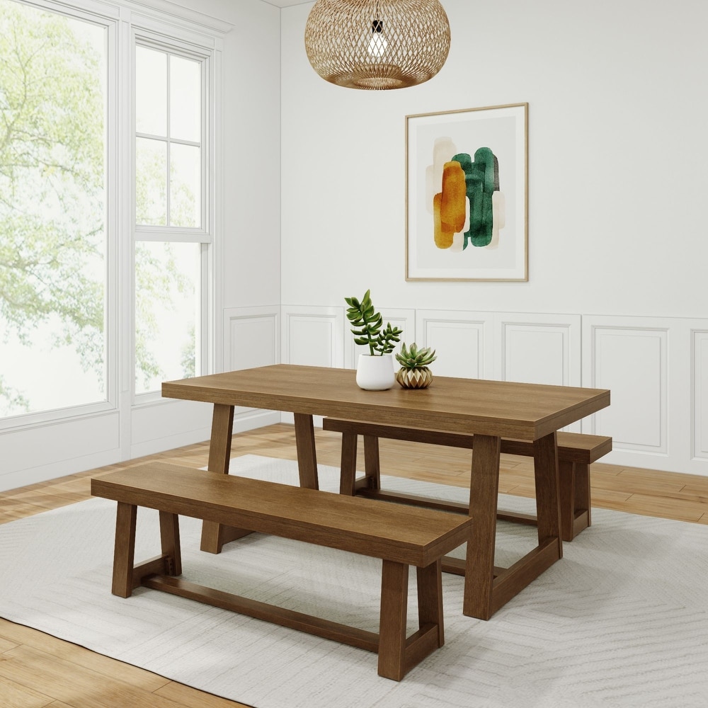 Plank and Beam Classic Dining Table and Benches