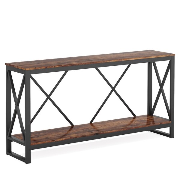 70.9 Inch Extra Long Console Table Industrial Narrow Sofa Table Entry Table Behind Couch