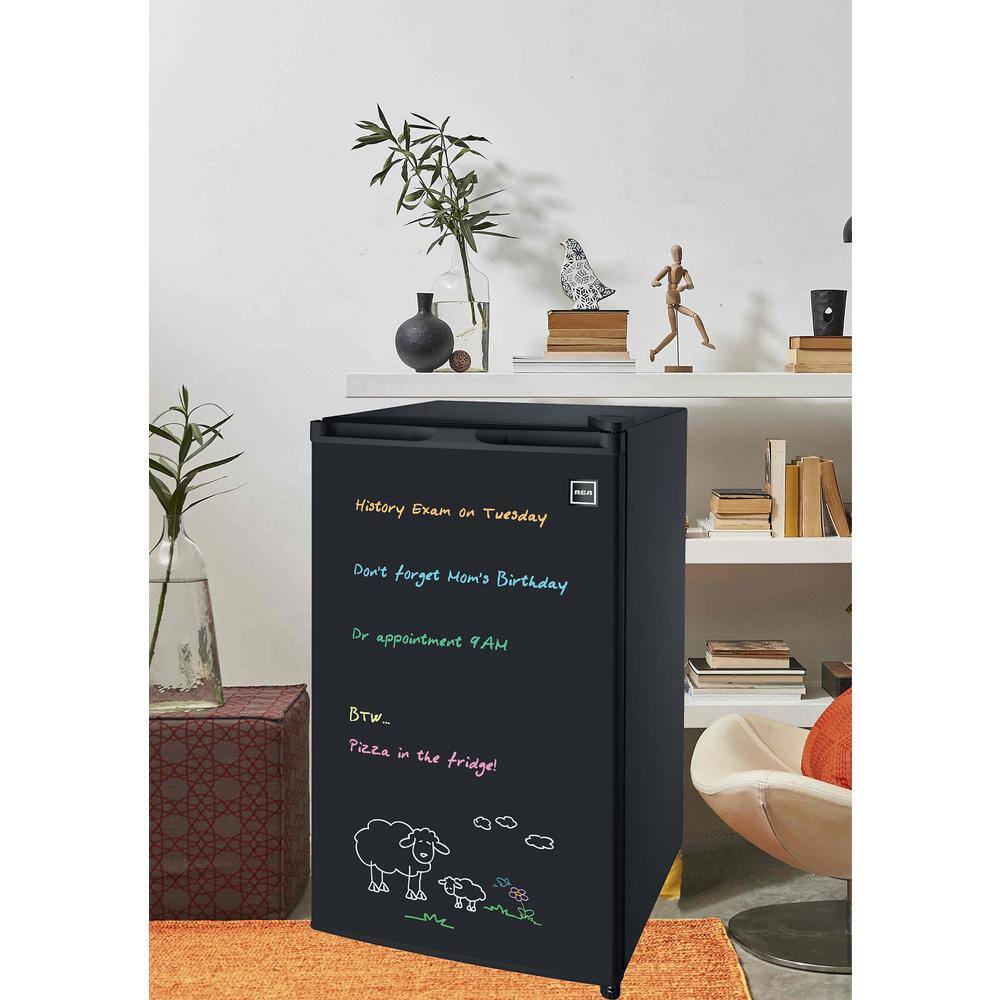 RCA 3.2 cu. ft. Eraser Board Mini Fridge in Black RFR326-BLACK