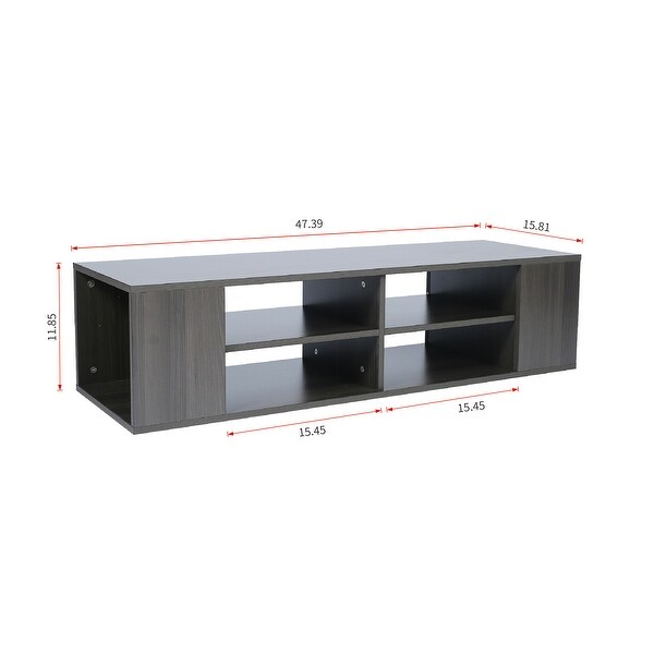 Floating TV Stand Component Shelf with Height Adjustable