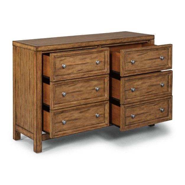 Sedona 6 Drawer Dresser Toffee Brown Home Styles