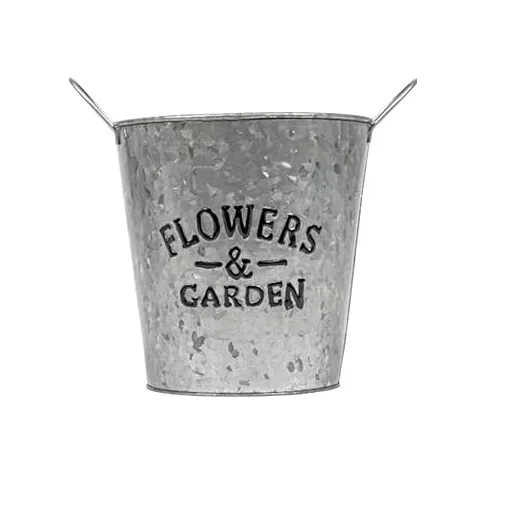 Indoor outdoor Flower Pots and Planters in Galvanized Planter wholesale price bucket Gardening Supplies Available At Low Cost