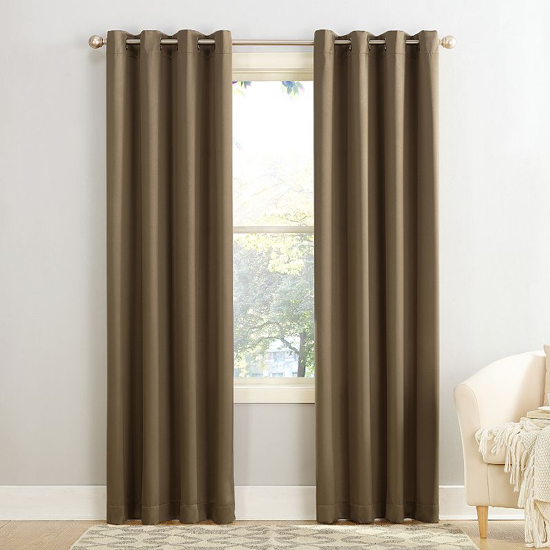 Sun Zero 1-Panel Gramercy Grommet Room Darkening Window Curtain