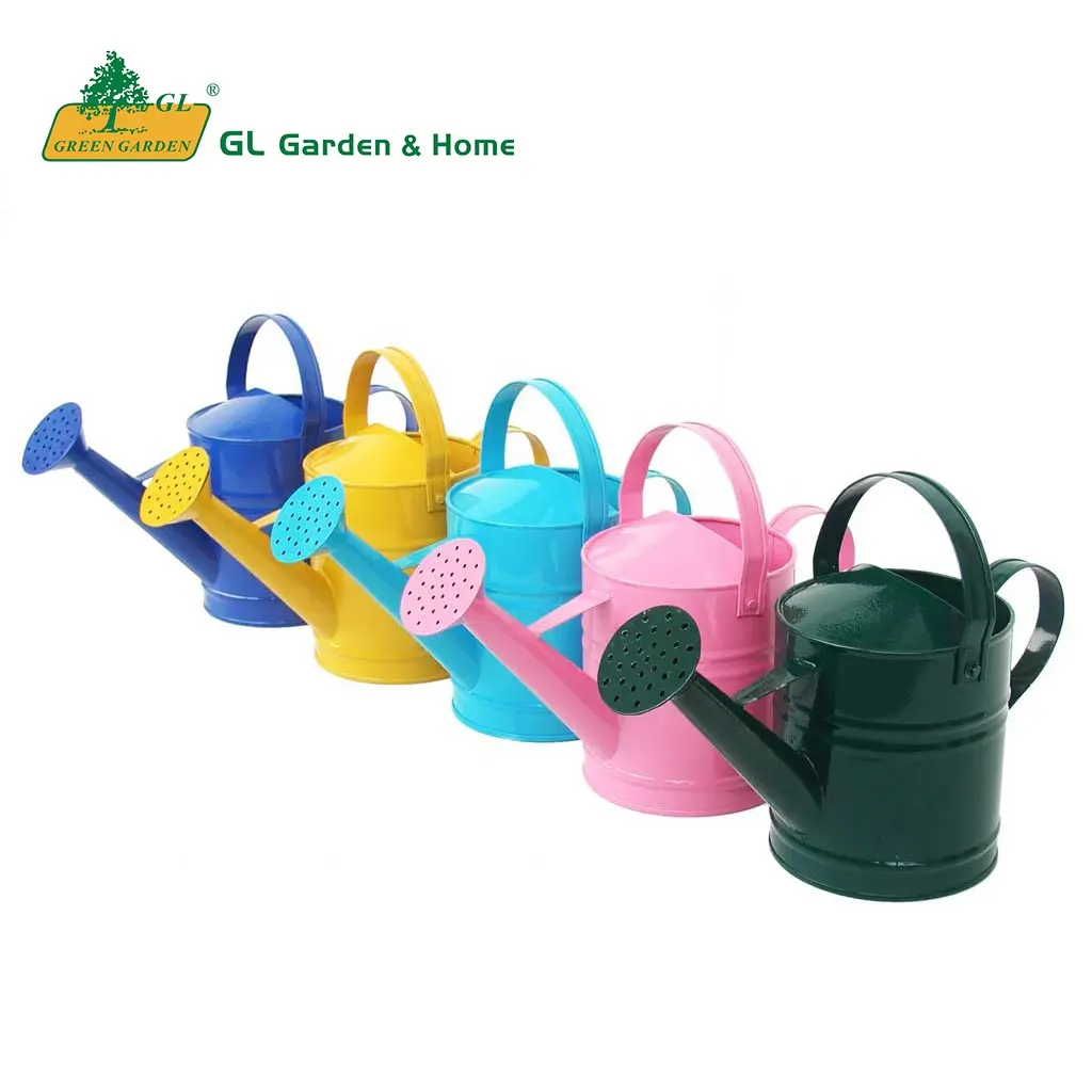 Wholesale High Quality Custom Color Long Mouth Metal Watering Can Garden Water Can