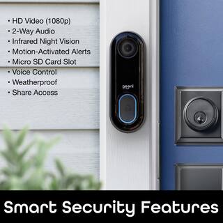 Geeni Wired 1080P HD Wi-Fi Video Wired Smart Door Bell Camera Smart Home Works with Alexa GNC-CW025-101