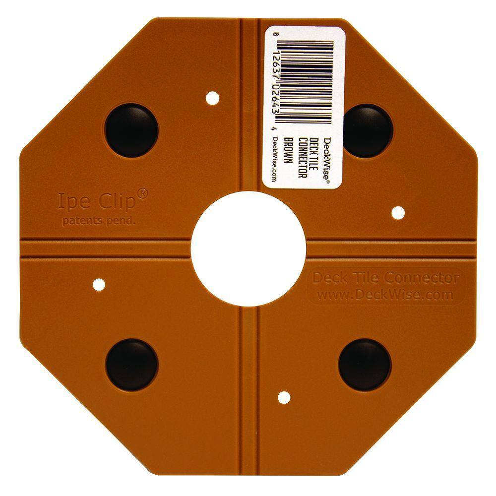 DeckWise WiseTile Hardwood Brown Hardwood Deck Tile Connector TILE-CONN-BR-1