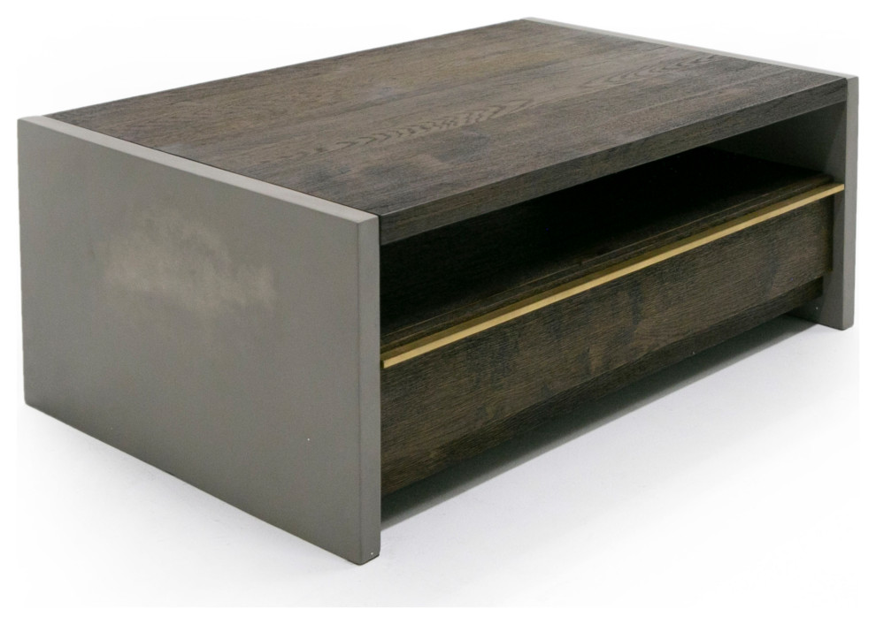 Modrest Melbost Modern Dark Gray Concrete and Walnut Coffee Table   Industrial   Coffee Tables   by Vig Furniture Inc.  Houzz