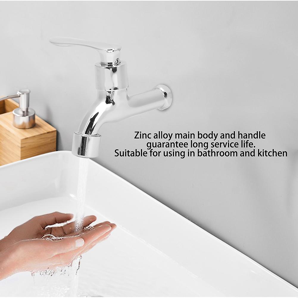 G1/2in Wall Mounted Faucet， Single Handle Washing Machine Cold Water Tap Balcony Mop Sink Pool Faucet For Home Bathroom Kitchen Garden Balcony， Househ