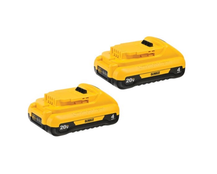 DeWalt 20-Volt MAX Compact Lithium-Ion 4.0Ah Battery Pack， 2 Pack - DCB240-2