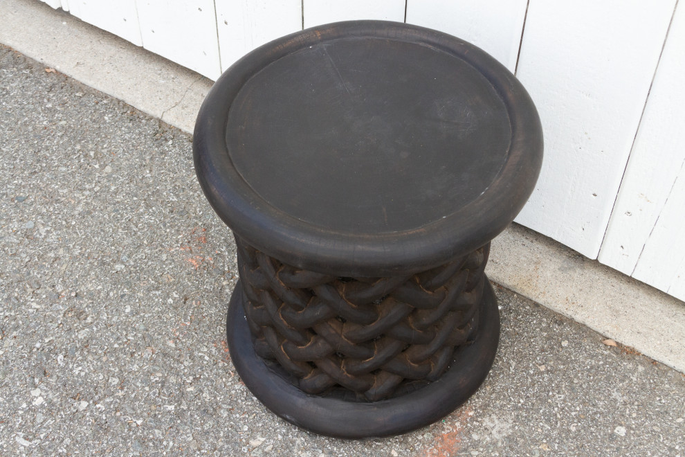 Rustic Dark Walnut Small African Bamileke End Table   Industrial   Side Tables And End Tables   by De cor  Houzz