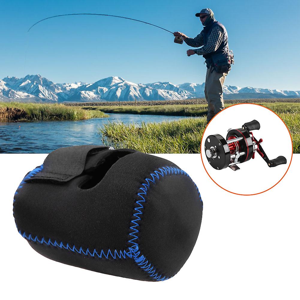 Neoprene Portable Small Size Fishing Reel Bag Fish Wheel Protector Carrying Pouch(black Blue S)