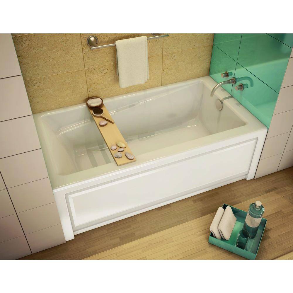 MAAX New Town 60 in. Acrylic Right Drain Rectangular Alcove Air Bath Tub in White 105454-108-001-002