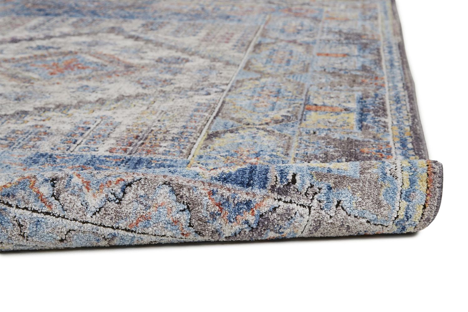 Matana Blue and Gray Rug by BD Fine