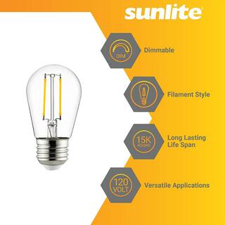 Sunlite 25-Watt Equivalent S14 Dimmable Edison Filament E26 Base String LED Light Bulb in Amber 2200K (6-Pack) HD03721-6