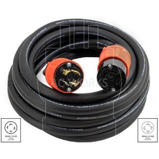 AC WORKS 100 ft. 104 Soow Nema L14-30 125-Volt250-Volt 30 Amp Generator Rubber Extension Cord L1430PR-100E