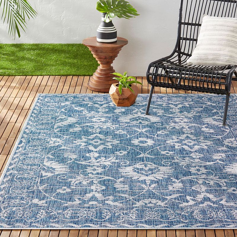 Nicole Miller New York Patio Country Ayala Botanical Floral Indoor Outdoor Area Rug