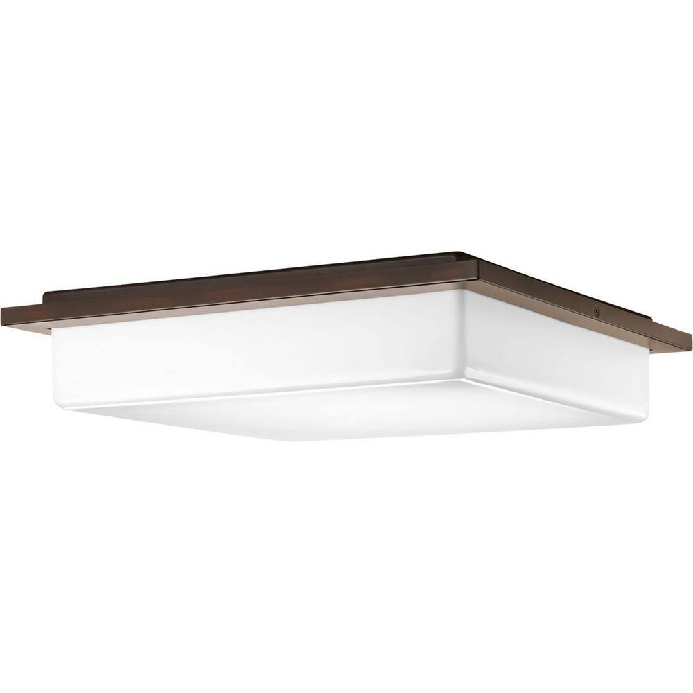 Progress Lighting 18 in. Transit Collection 3-Light Antique Bronze Integrated LED Flush Mount P3432-2030K9