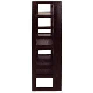 Casual Home 37 in. Espresso New Color Wood 3-Shelf Foldable Etagere Bookcase N331-84