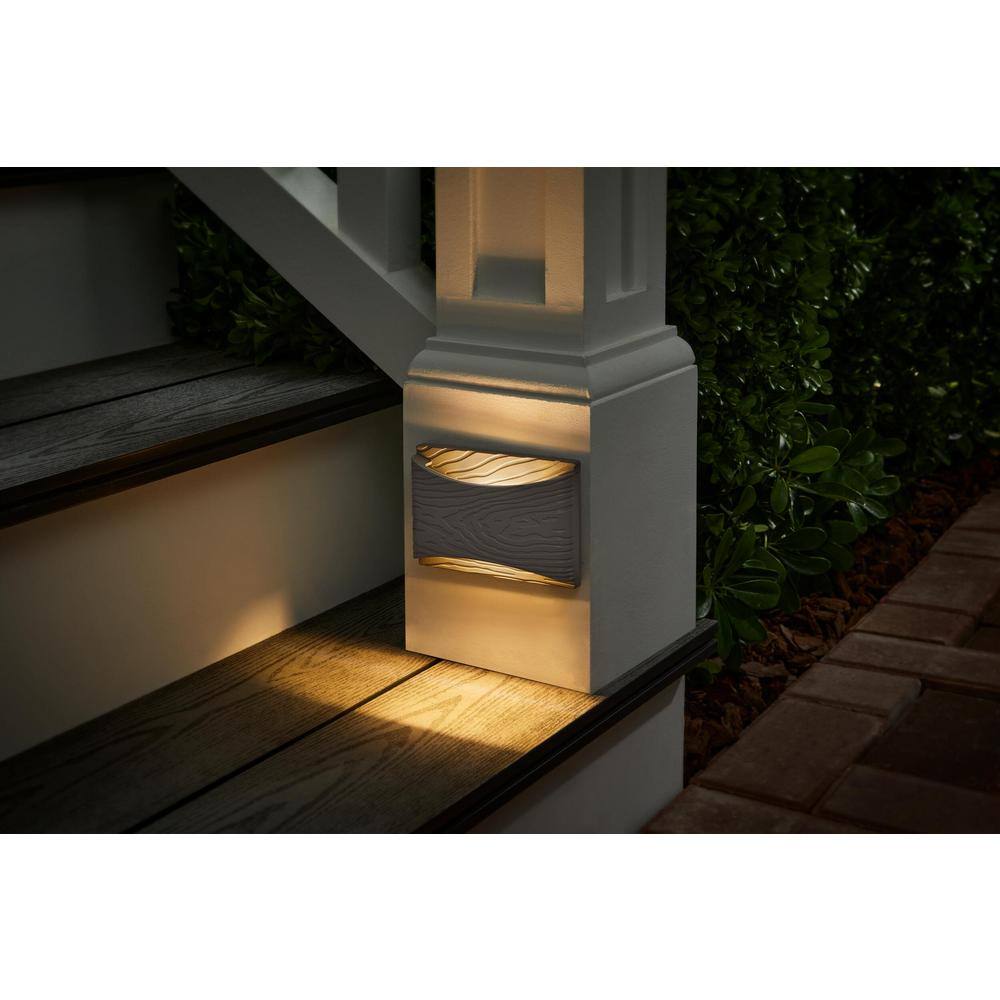 Hampton Bay Low Voltage Landscape Nantucket Gray Deck and Step Light with 1.2-Watt 50 Lumen Integrated LED LDS-G1WG3000K