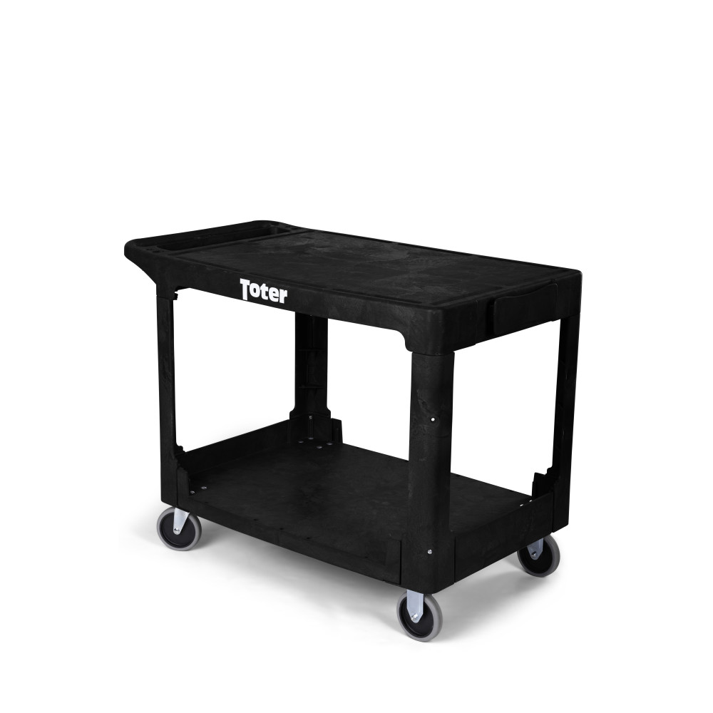 Toter Material Handling Utility Cart with Flat Top and Straight Handle ;