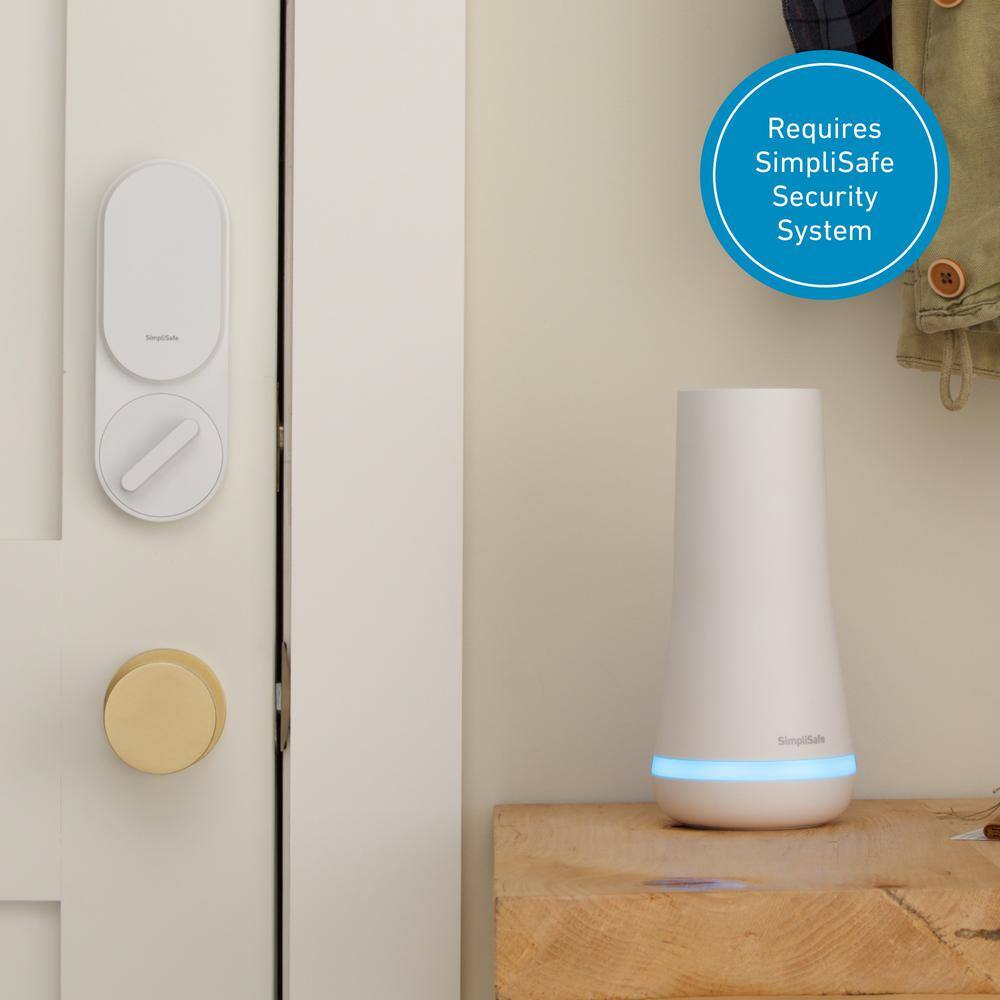 SimpliSafe Smart Lock WiFi Connected Wireless (Battery) with PIN Pad and Remote Access - White SLK100WW