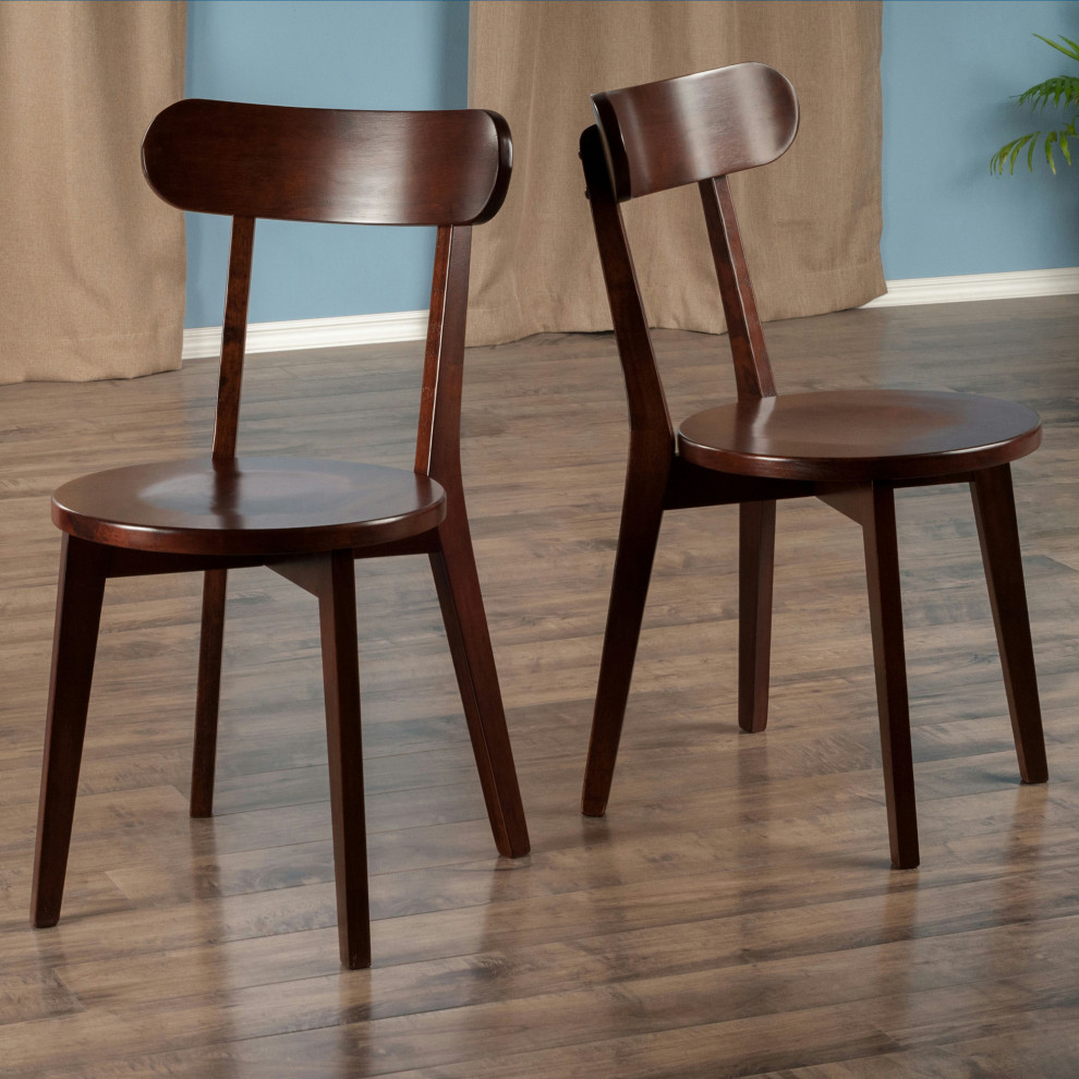 Pauline 2 Pc H Leg Chair Set  Walnut   Modern   Dining Chairs   by Morning Design Group  Inc  Houzz