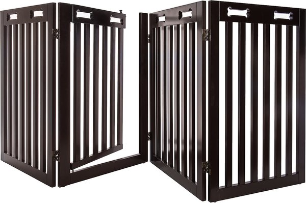 Arf Pets Free-Standing Walk-Through Wood Dog and Cat Gate