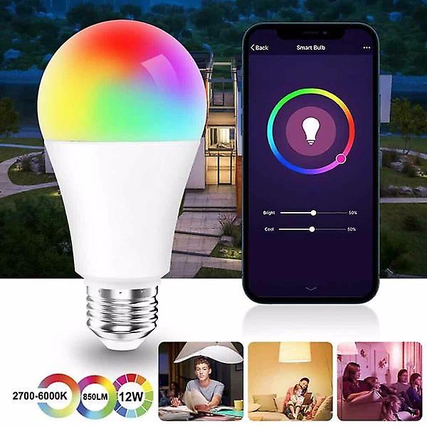 E26/e27 Wifi Smart Led Light Bulb 12w Rgb Dimmable For Alexa Google Home 51930