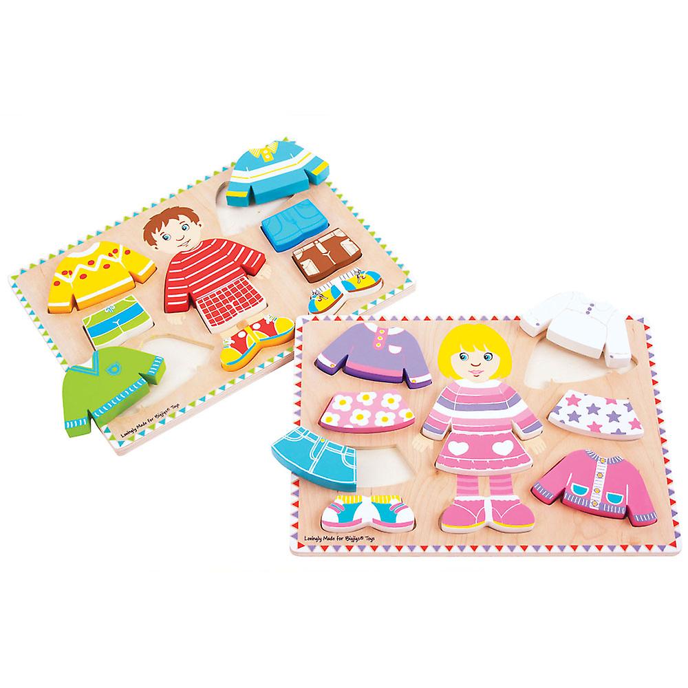 Bigjigs Toys Dressing Boy Puzzle Dress-Up Mix Match Chunky Jigsaw