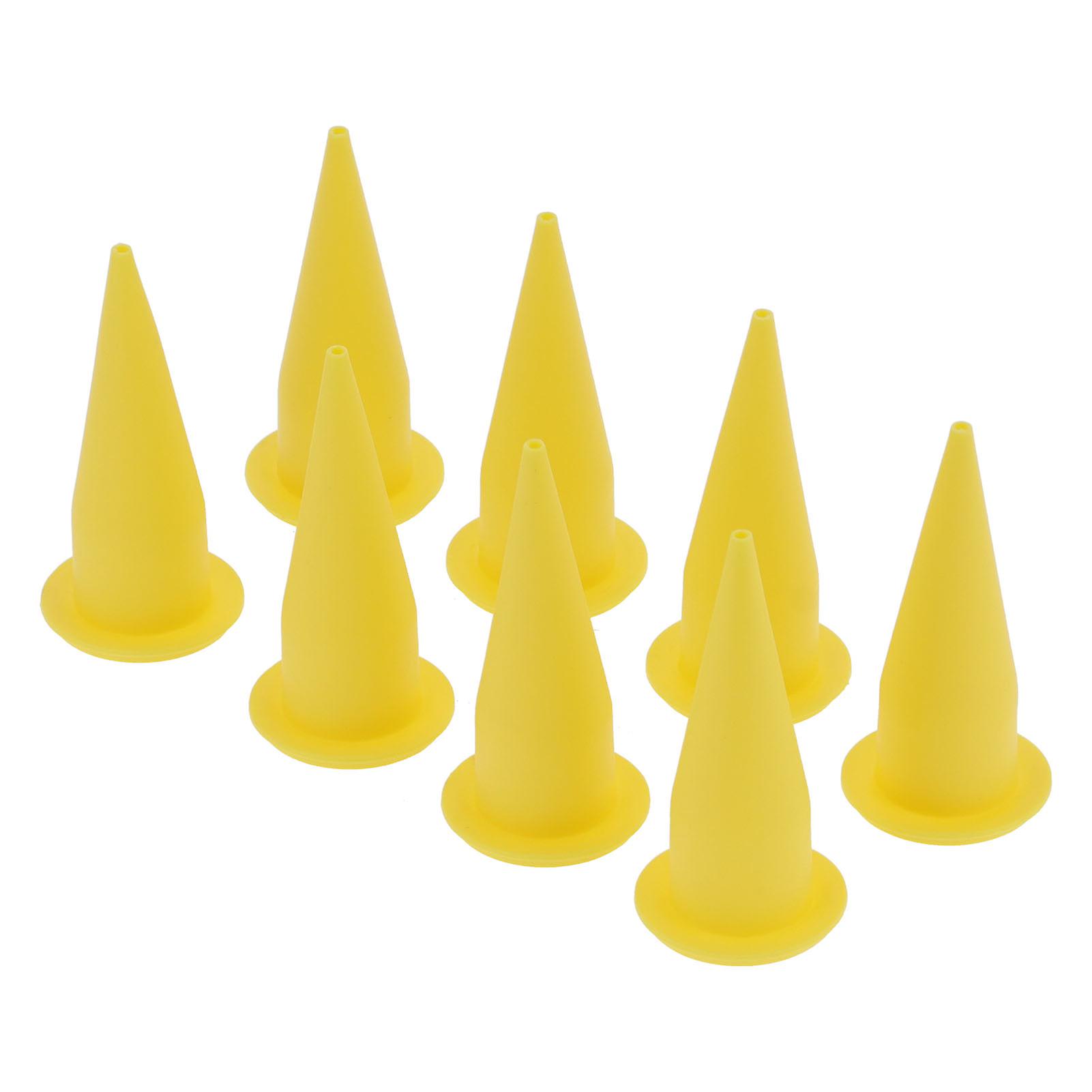 8pcs Cone Nozzle Pe Plastic Reusable Yellow Corrosion Resistance For Glass Cement