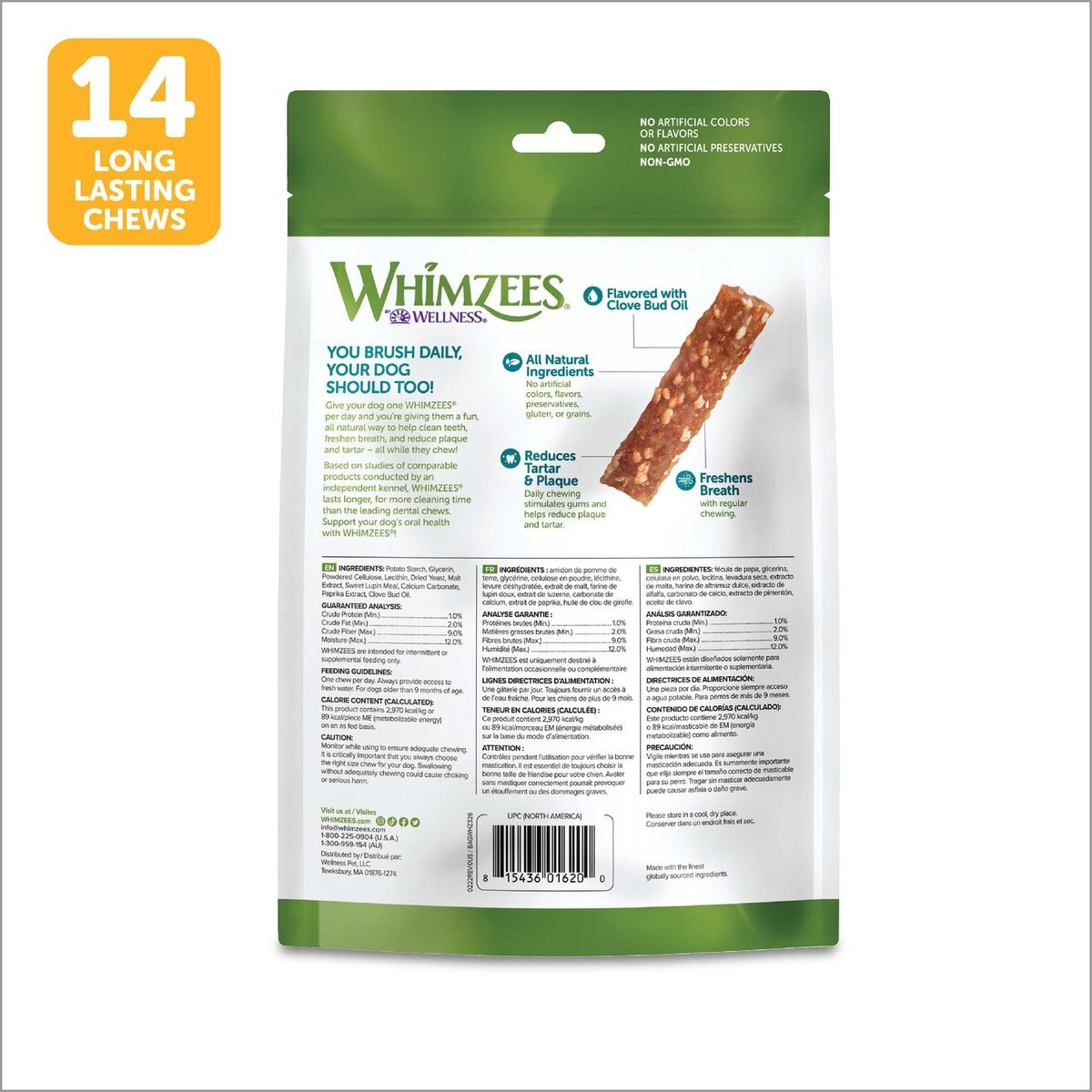 WHIMZEES Veggie Strip Medium Grain-Free Dental Dog Treats