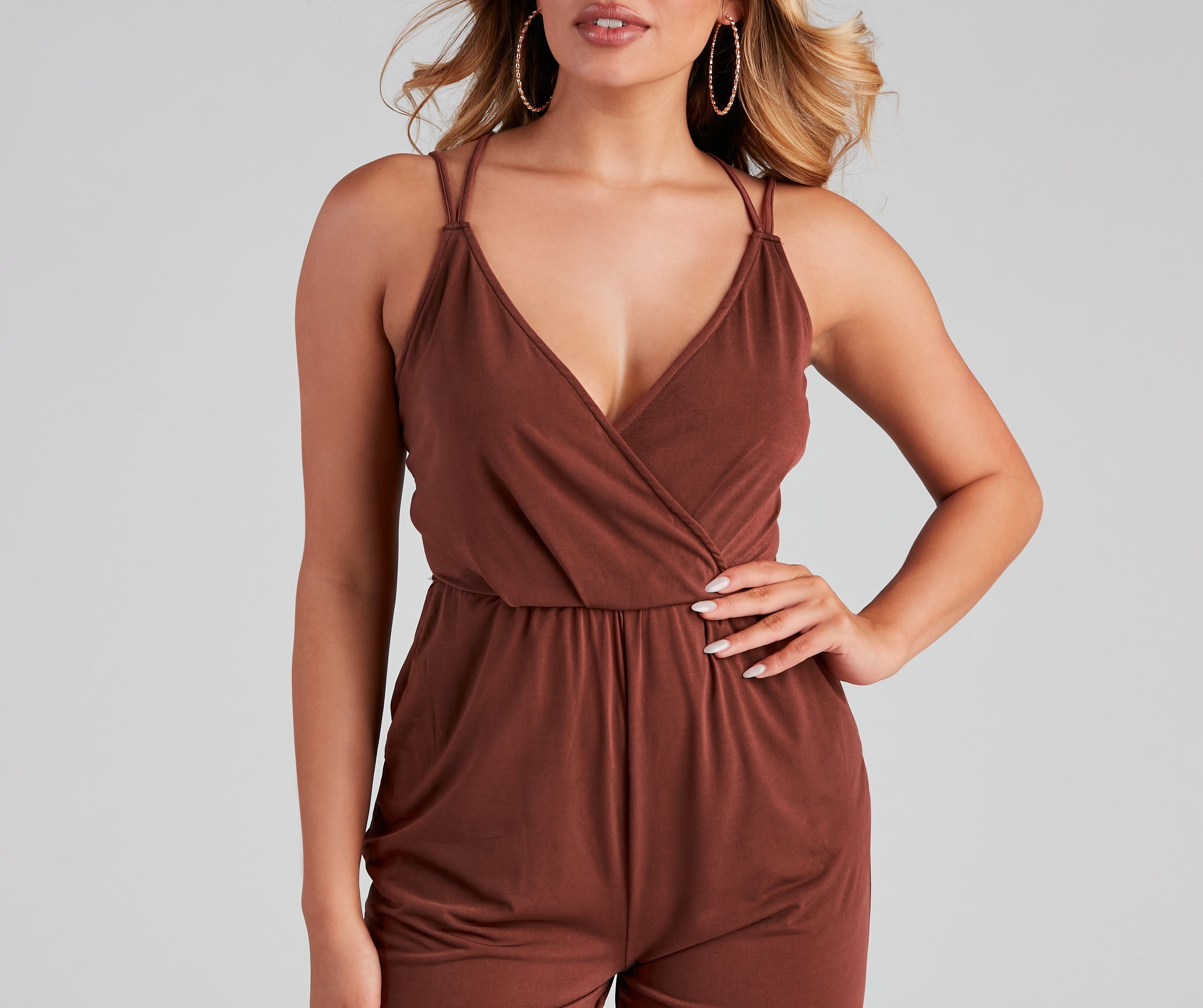 Chic Impressions Sleeveless Surplice Jumpsuit