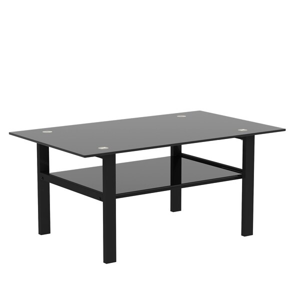 Black glass coffee table