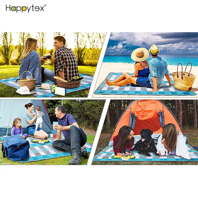 2021 Newest Outdoor Picnic Blanket Sand Proof And Waterproof Portable Pizza Mat for Camping Hiking Travel Festivals