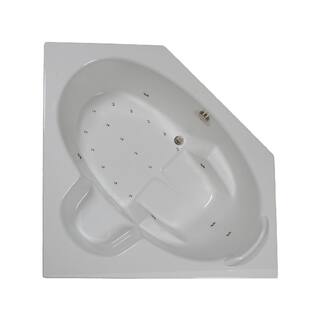 Comfortflo 60 in. Corner Drop-in Air Bathtub in White A6060RN White