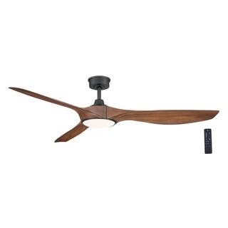 Home Decorators Collection Marlon 66 in. Integrated LED Indoor Natural Iron Ceiling Fan with Light and Remote Control YG825-NI