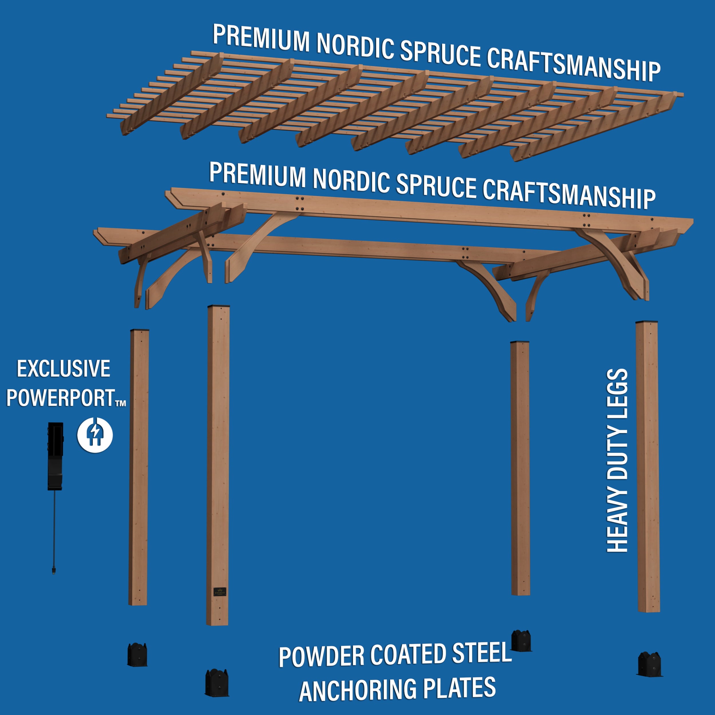 Backyard Discovery 14' x 10' Fairhaven Rustic Finish Nordic Spruce Pergola