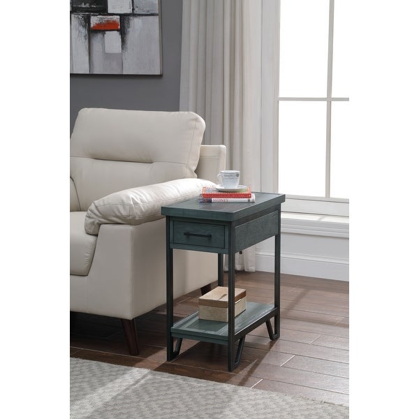 Hatfield Urban 12-inch 1-shelf 1-drawer Compact End Table with USB Ports