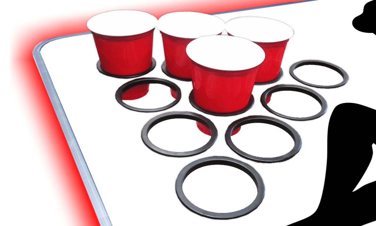 8-Foot Professional Beer Pong Table w/ Cup Holes & LED Glow Lights - Trucker Girl Edition