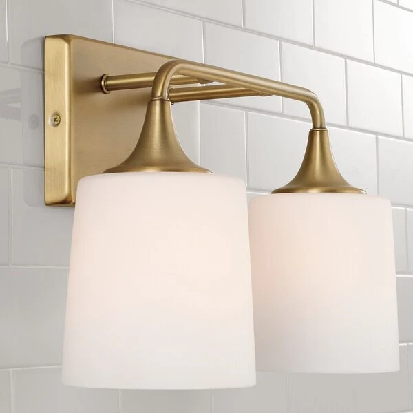 Presley 2-light Bath/ Vanity Fixture w/ Soft White Glass