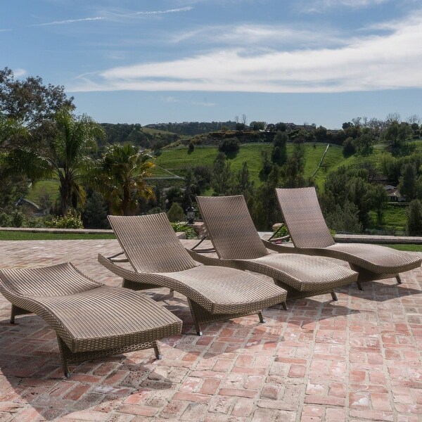 Outdoor Wicker Lounge Chairs (Set of 4) by Christopher Knight Home