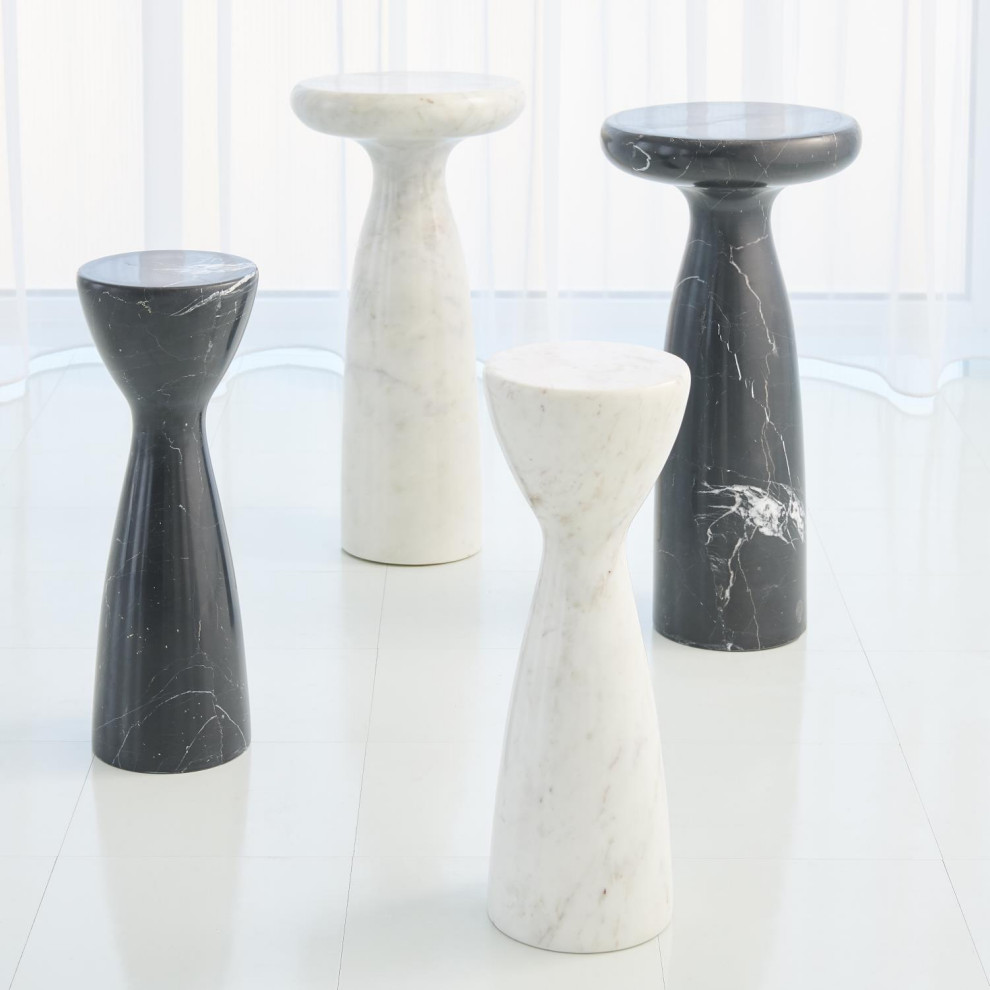 Marble Tower Table  White  Small   Contemporary   Side Tables And End Tables   by Buildcom  Houzz