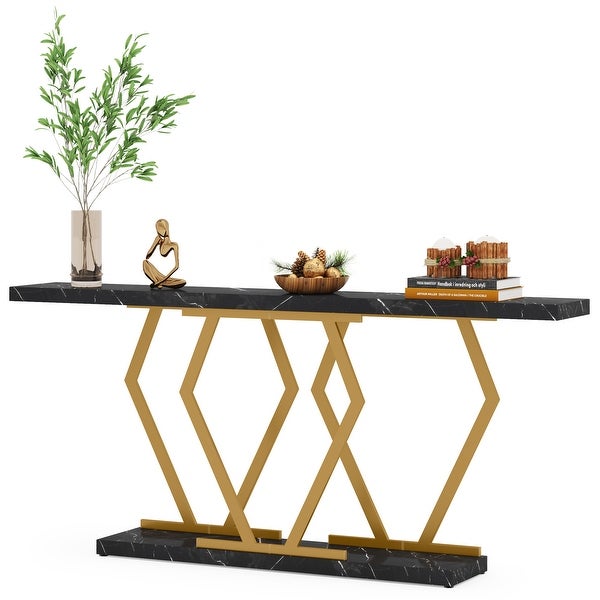 70.9 Inch Long Sofa Console Table for Entryway，Modern Hallway Accent Tables with Stylish Metal Legs